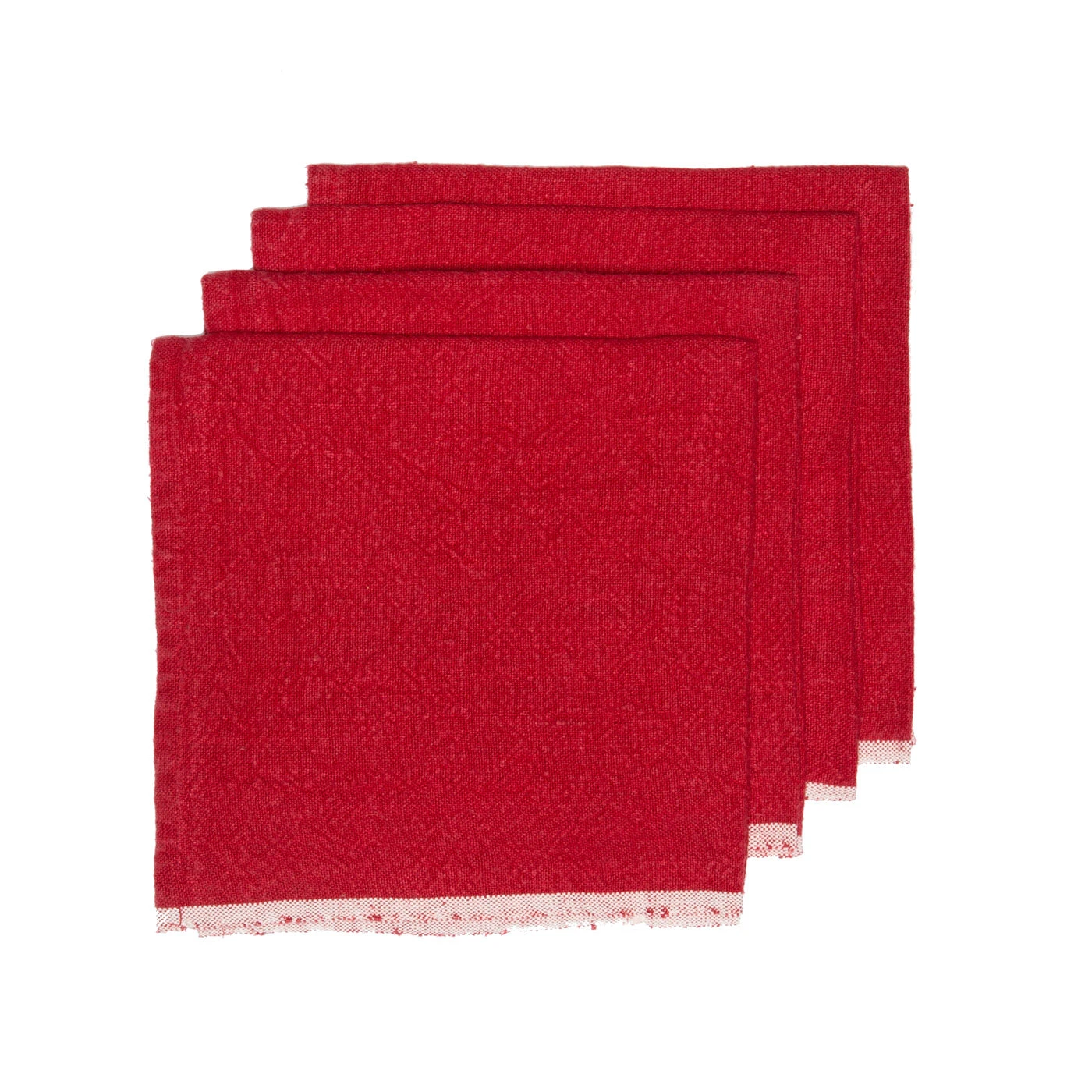 Chunky Linen Red Napkins, Set Of 4 1 Chunky Linen Red Napkins, Set Of 4
