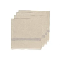 Laundered Linen Napkins Natural & Grey, Set Of 4 -table supplies shop Caravan3075 lowres