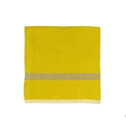 Laundered Linen Napkins Lime & Grey, Set Of 4