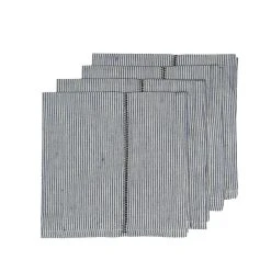 Linen Stitch Napkins Chambray Stripe, Set Of 4