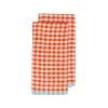 Two-Tone Gingham Kitchen Towels Orange & Aqua, Set Of 2