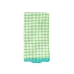 Two-Tone Gingham Kitchen Kitchen Towels Lime & Aqua, Set Of 2 -table supplies shop Caravan3111 lowres