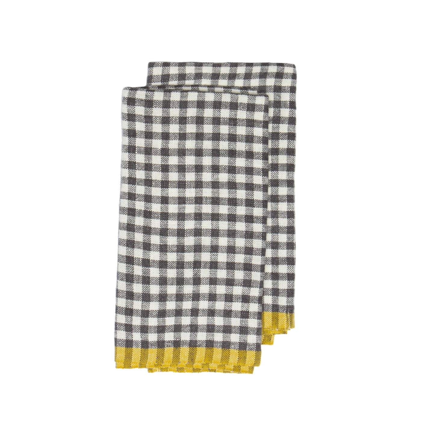 Two-Tone Gingham Kitchen Towels Grey & Dijon, Set Of 2 1 Two-Tone Gingham Kitchen Towels Grey & Dijon, Set Of 2