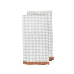 Two-Tone Gingham Kitchen Towels Blue & Cognac, Set Of 2