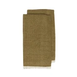 Chunky Linen Forest Green Kitchen Towels, Set Of 2