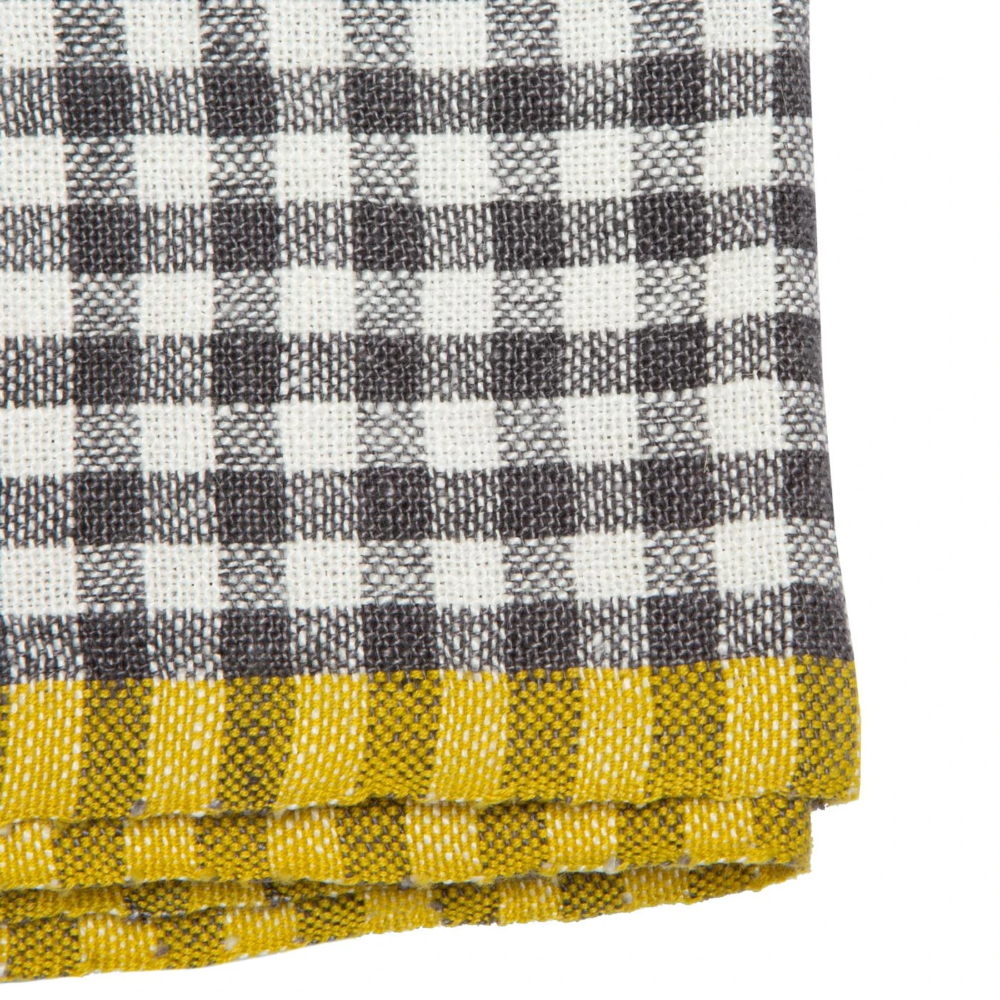 Two-Tone Gingham Kitchen Towels Grey & Dijon, Set Of 2 2 Two-Tone Gingham Kitchen Towels Grey & Dijon, Set Of 2 - Image 2