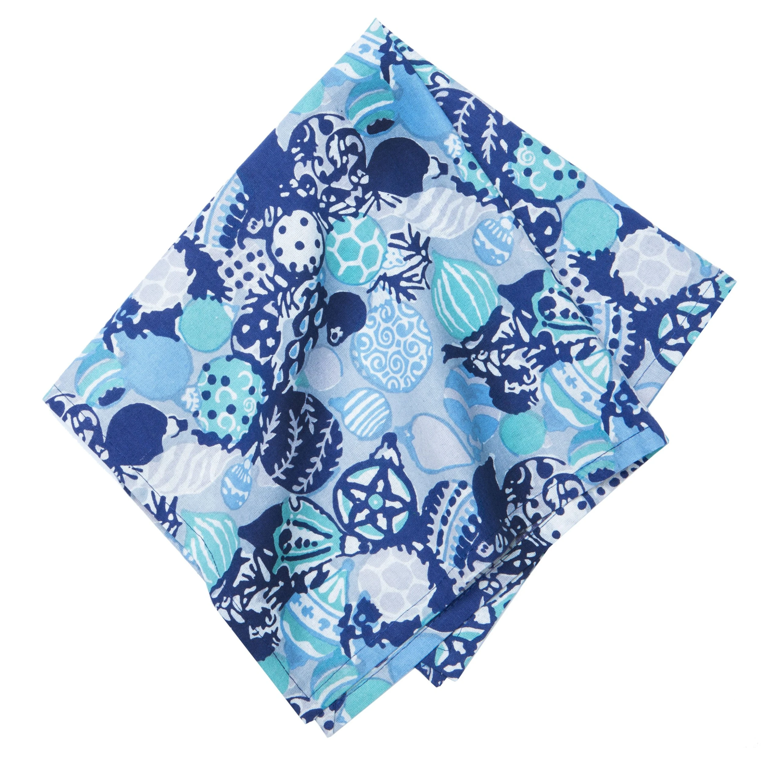 Ornaments Napkins Blue, Set Of 6 1 Ornaments Napkins Blue, Set Of 6