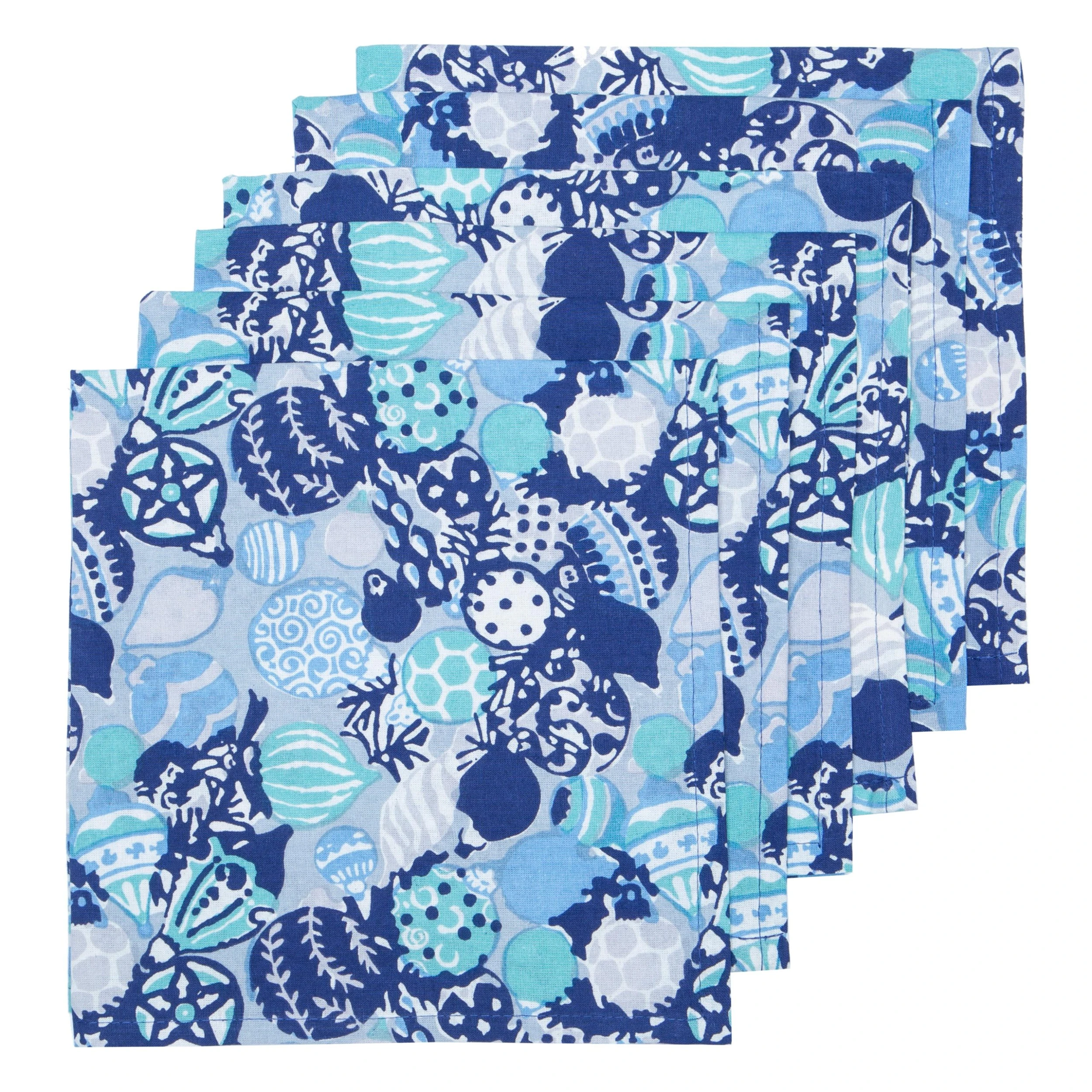 Ornaments Napkins Blue, Set Of 6 2 Ornaments Napkins Blue, Set Of 6 - Image 2