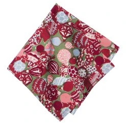 Ornaments Napkins Red & Green, Set Of 6
