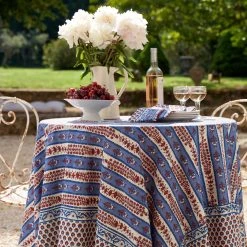 French Tablecloth Avignon Red & Blue -table supplies shop DSC00969 0.5x square