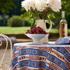 French Tablecloth Avignon Red & Blue -table supplies shop DSC00994 0.5x square