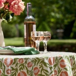 French Tablecloth Grenadine Orange & Green -table supplies shop DSC01129 0.5x square