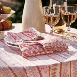 French Tablecloth Avignon Pink City -table supplies shop DSC07633 0.5x square