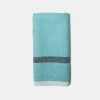 Laundered Linen Kitchen Towels Aqua & Charcoal, Set Of 2