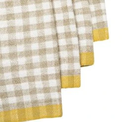 Two-Tone Gingham Napkin Natural & Dijon