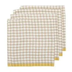 Two-Tone Gingham Napkin Natural & Dijon -table supplies shop GH ND N4GinghamNatural DijonNAPKINSsetof4 2
