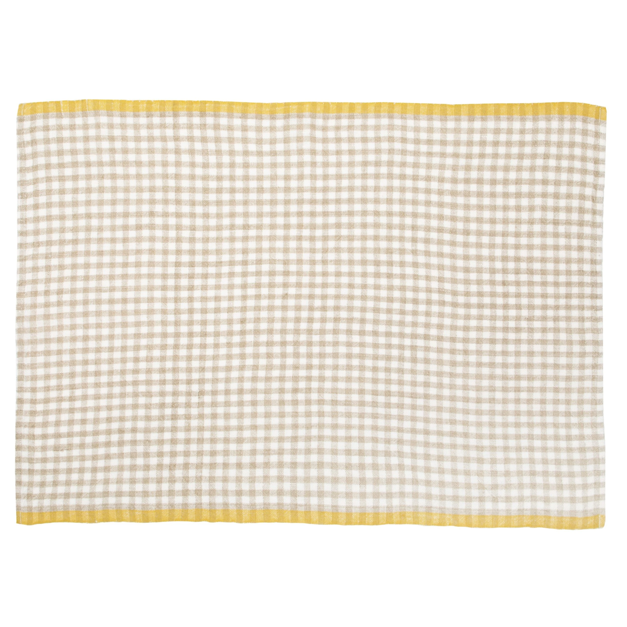 Two-Tone Gingham Kitchen Towel Natural & Dijon 2 Two-Tone Gingham Kitchen Towel Natural & Dijon - Image 2