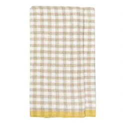 Two-Tone Gingham Kitchen Towel Natural & Dijon