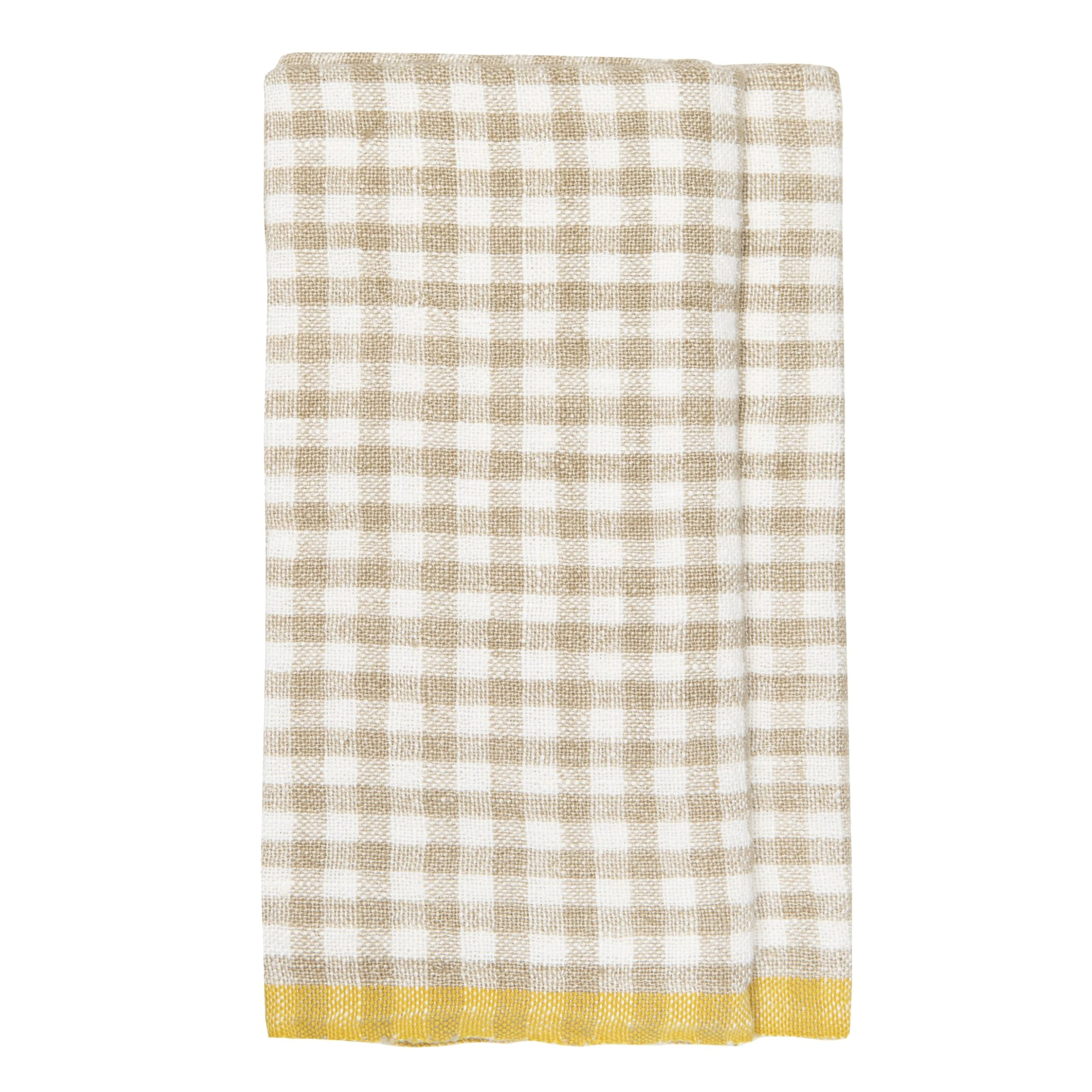 Two-Tone Gingham Kitchen Towel Natural & Dijon 1 Two-Tone Gingham Kitchen Towel Natural & Dijon