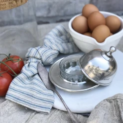 Boat Stripe Linen Napkins Natural & Blue, Set Of 4 7 Boat Stripe Linen Napkins Natural & Blue, Set Of 4 -table supplies shop IMG 5597