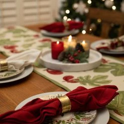 Hemstitch Napkins Rouge, Set Of 6 -table supplies shop MER07953