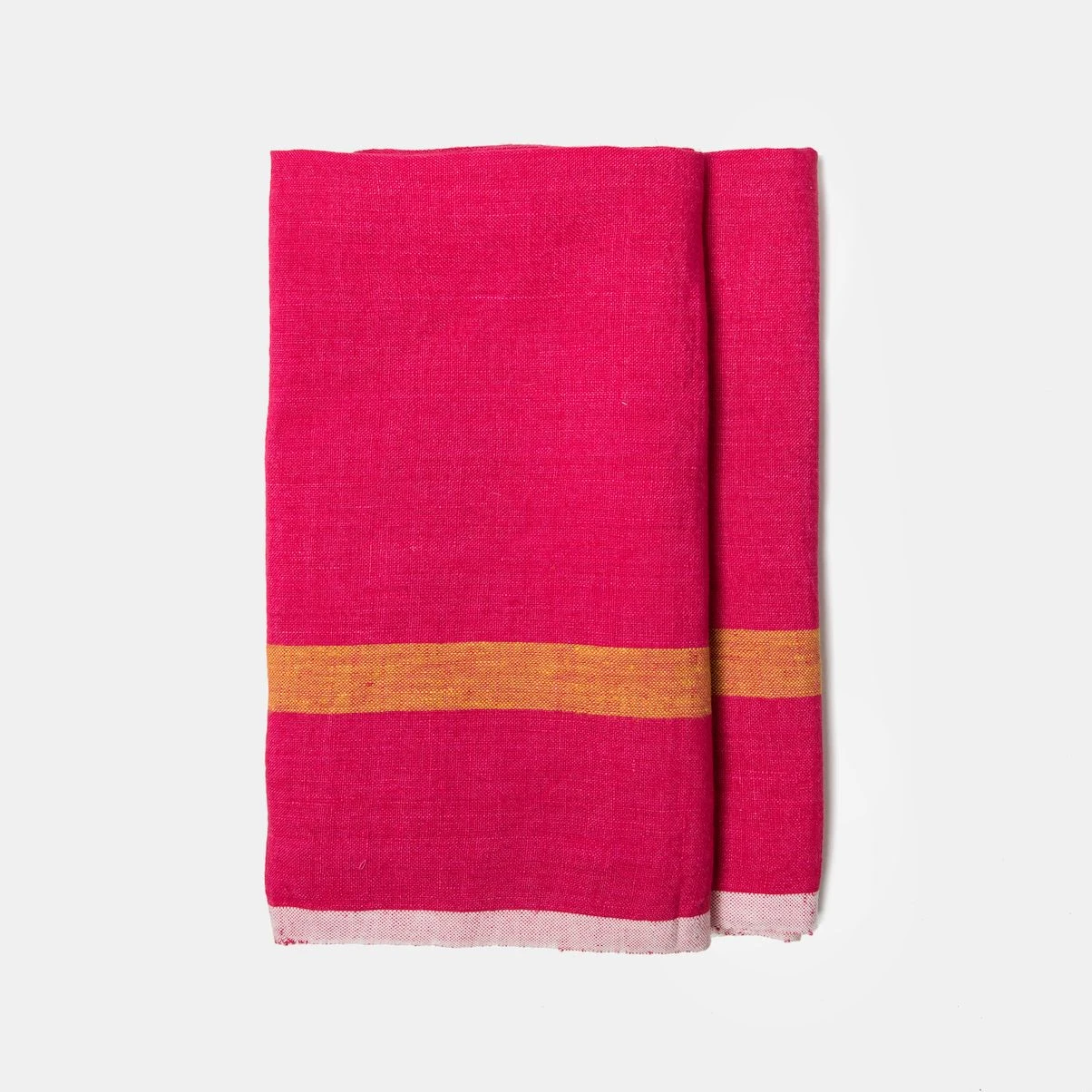 Laundered Linen Kitchen Towels Pink & Lime, Set Of 2 2 Laundered Linen Kitchen Towels Pink & Lime, Set Of 2 - Image 2
