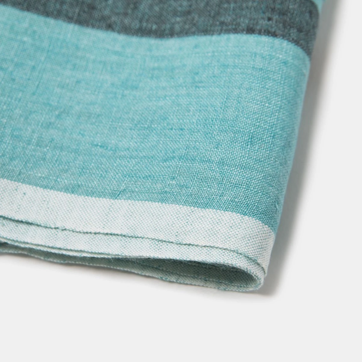 Laundered Linen Napkins Aqua & Charcoal, Set Of 4 5 Laundered Linen Napkins Aqua & Charcoal, Set Of 4 - Image 5