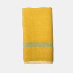 Laundered Linen Kitchen Towels Lime & Aqua, Set Of 2