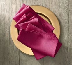 Palma Handwoven Linen Fucsia Napkins 20x20 - Set Of 4
