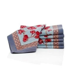Cherry Blossom Napkins Blue & Blush, Set Of 6