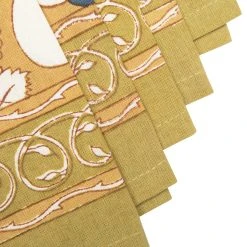 Forest Harvest Napkins Mustard & Blue, Set Of 6 -table supplies shop couleurnature 37