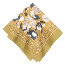 Forest Harvest Napkins Mustard & Blue, Set Of 6