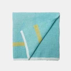 Laundered Linen Napkins Aqua & Lime, Set Of 4