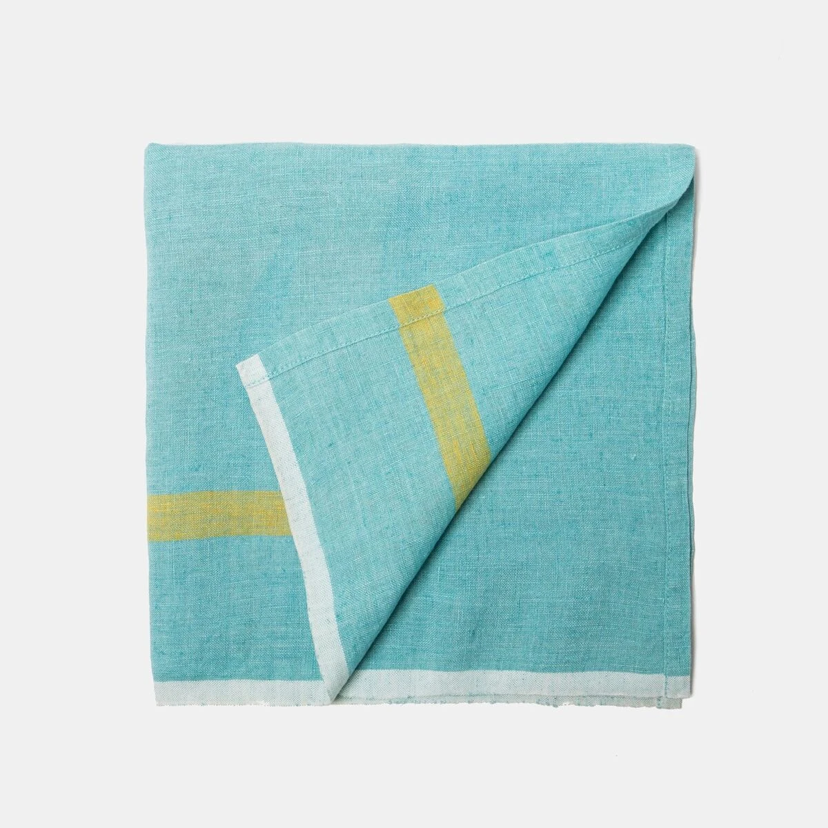 Laundered Linen Napkins Aqua & Lime, Set Of 4 1 Laundered Linen Napkins Aqua & Lime, Set Of 4
