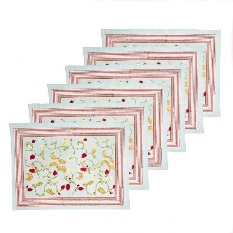 Fraises Des Bois Placemats, Set Of 6 1 Fraises Des Bois Placemats, Set Of 6