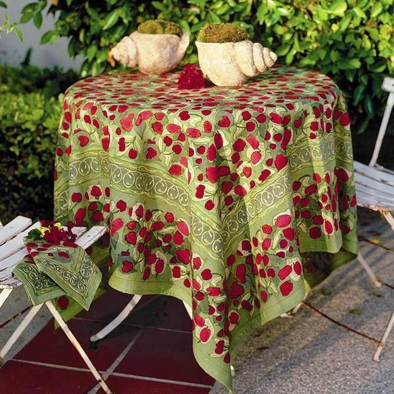 French Tablecloth Fruit Red & Green 1 French Tablecloth Fruit Red & Green