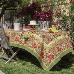 French Tablecloth Jardin Red & Green 15 French Tablecloth Jardin Red & Green -table supplies shop french tablecloth jardin red green 1