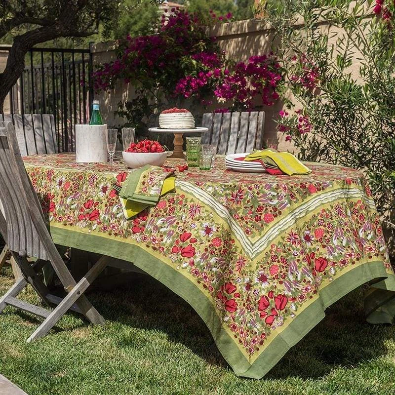 French Tablecloth Jardin Red & Green 6 French Tablecloth Jardin Red & Green - Image 6
