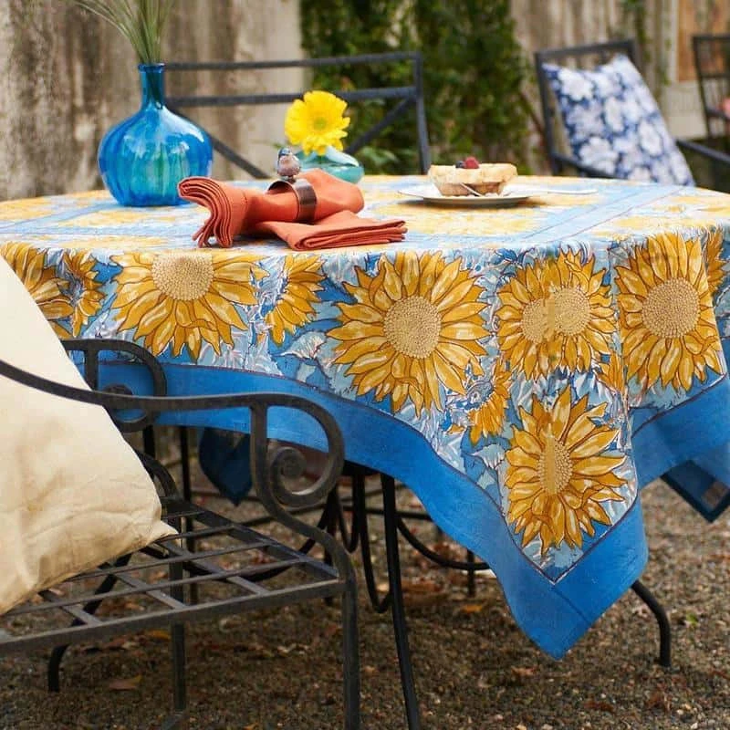 French Tablecloth Sunflower Yellow & Blue 4 French Tablecloth Sunflower Yellow & Blue - Image 4