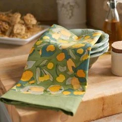 Fruit Tea Towels Yellow & Green, Set Of 3