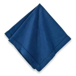 Hemstitch Napkins Navy, Set Of 6