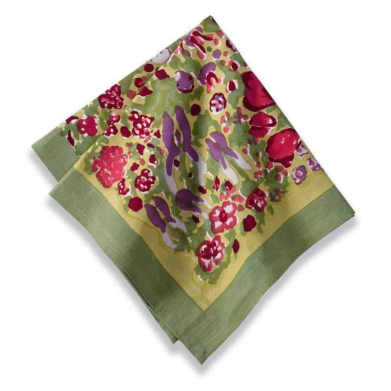 Jardin Napkins Red & Green, Set Of 6 1 Jardin Napkins Red & Green, Set Of 6