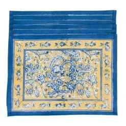 La Mer Placemats Blue & Yellow, Set Of 6
