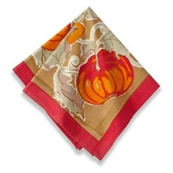 Pumpkin Napkins Red & Green, Set Of 6