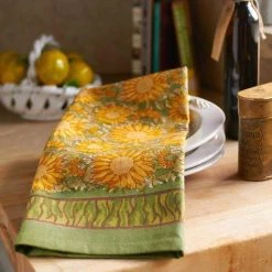 Sunflower Tea Towels Yellow & Green, Set Of 3
