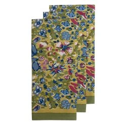 Jardin Tea Towels Blue & Vert, Set Of 3