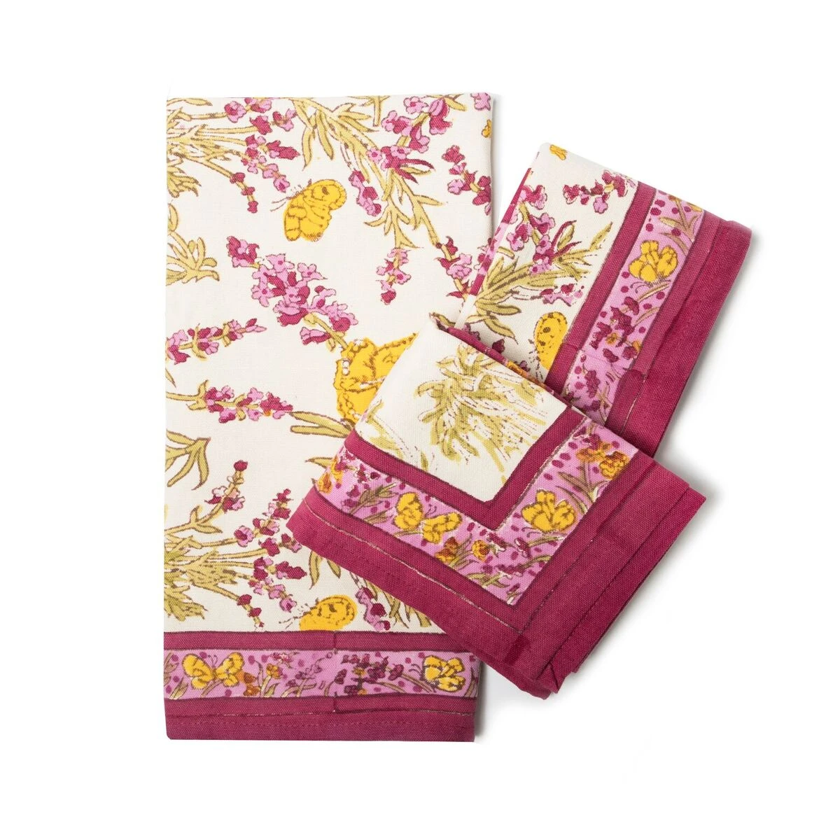 Papillon Tea Towels Rose, Set Of 3 2 Papillon Tea Towels Rose, Set Of 3 - Image 2