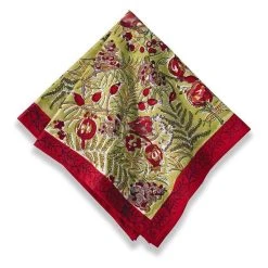 Winter Garden Wreath Napkins Red & Green, Set Of 6
