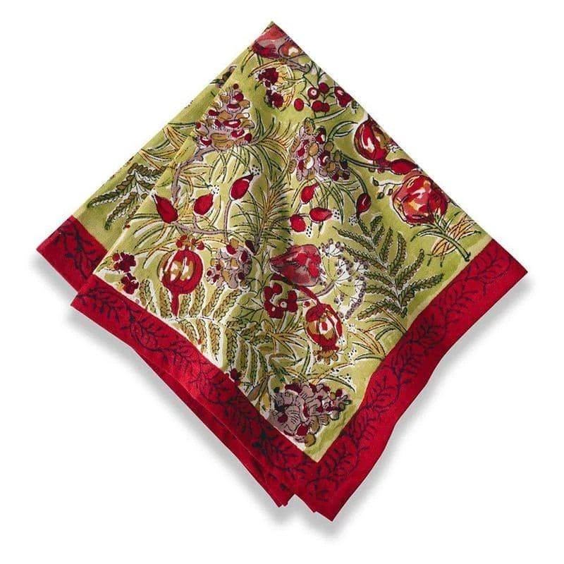 Winter Garden Wreath Napkins Red & Green, Set Of 6 1 Winter Garden Wreath Napkins Red & Green, Set Of 6