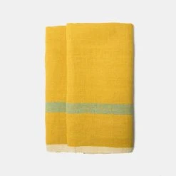 Laundered Linen Kitchen Towels Lime & Aqua, Set Of 2 7 Laundered Linen Kitchen Towels Lime & Aqua, Set Of 2 -table supplies shop z8j 2RYU